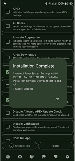 InstallwithOptions